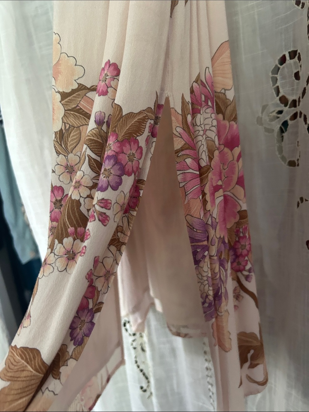 Spell and the Gypsy Blue skies Cream Floral Midi slip dress - Picture 7 of 10